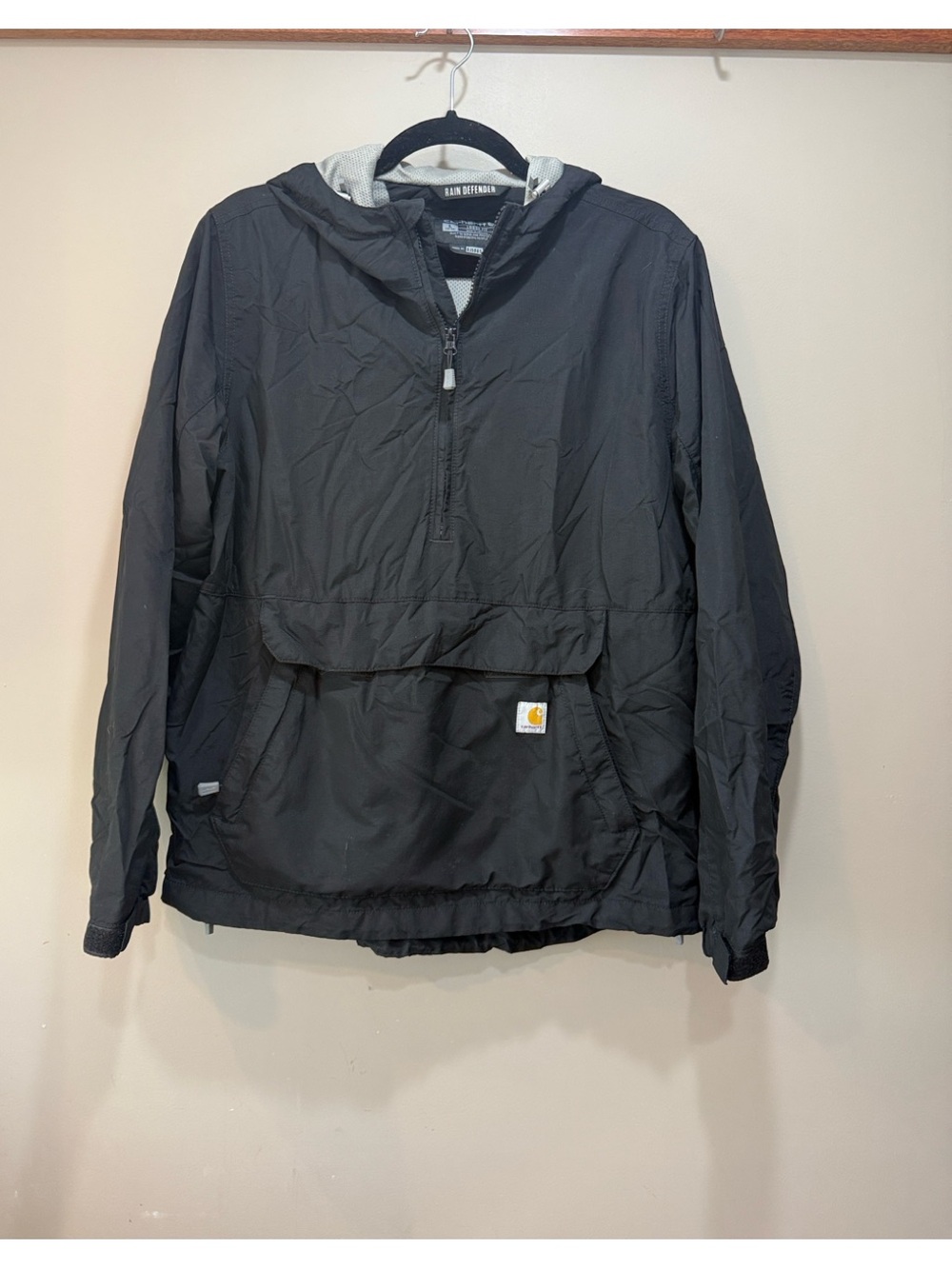Carhartt Black Hooded Pullover Windbreaker